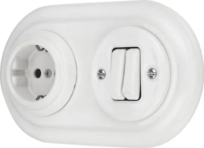Produktbild von Unterputz Porzellan Retro Schalterserie I PR1SET212W I PR1 weiß