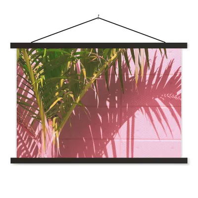 Produktbild von MuchoWow® Textilposter Pflanze - Sommer - Tropisch - Rosa 120x80 cm mit schwarzem Rahmen - Wanddeko