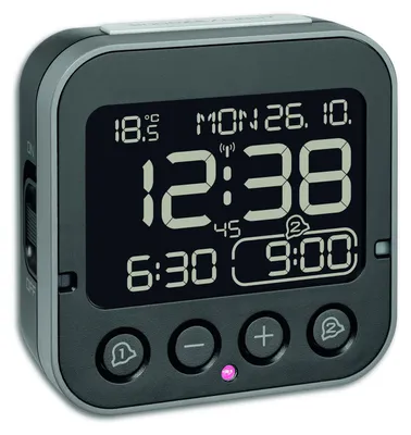 Produktbild von TFA® digitaler Funkwecker BINGO 2.0 schwarz Kunststoff