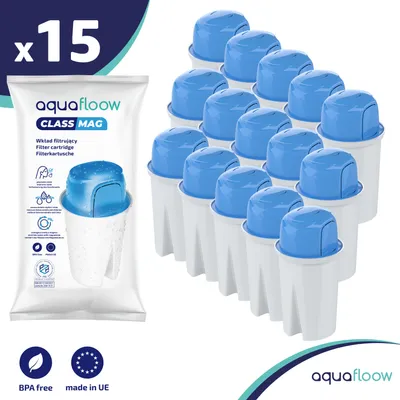 Produktbild von Aquafloow Magnesium Wasserfilter Kartuschen für Wasserfilter Kanne, Filterkartusche, Mit Magnesium An | Ersatz für 15 Stück