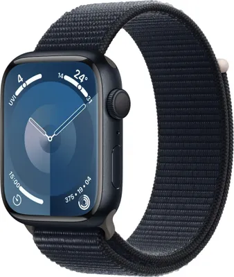 Produktbild von Apple Watch Series 9 GPS 45mm Midnight Aluminium Case with Sport Loop - Midnight