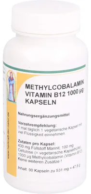 Produktbild von Reinhildis-Apotheke Methylcobalamin 1000 µg Vitamin B12 Kapseln, 90 St. Kapseln