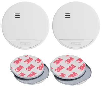 Produktbild von ABUS Rauchmelder RWM150, 10-Jahres-Batterie, Weiß, 2er Set + Magnethalter