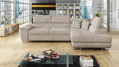 Produktbild von MIRJAN24 Ecksofa Cotere, Eckcouch mit Schlaffunktion und Bettkasten, L-Form Sofa vom Hersteller (Uttario Velvet 2979 + Senegal 825, Seite: Rechts)