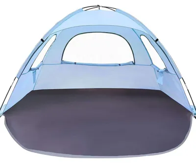 Image de ZELURXX Tente de plage à montage instantané, protection UV UPF50+, 3-4 personnes, coupe-vent, respirante, portable, imperméable, camping, plein air