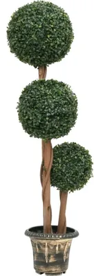 Produktbild von The Living Store Künstlicher Buchsbaum mit Topf Kugelform Grün 119 cm