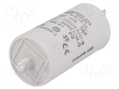 Produktbild von 1x Kondensator: für Motoren, Betrieb 12uF 425VAC Ø36x70mm  5% 416101764 Kondensat
