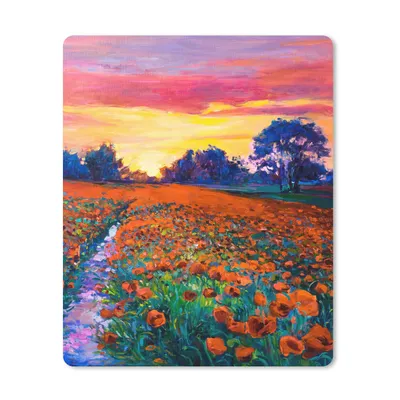 Produktbild von MuchoWow® Mauspad Mousepad Malerei - Natur - Blumen - Ölfarbe 30x40 cm - Mousepads - Maus Mat - Pad - Mausunterlage - Mausmatten