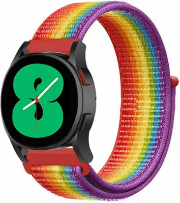 Produktbild von Strap-it Samsung Galaxy Watch 4 - 40mm Nylonarmband (Regenbogen)