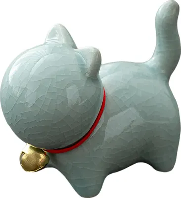Produktbild von Katzentoiletten-Schraubenkappen, dekorative Katzen-Frosch-Keramikabdeckungen, Eisriss-Finish, antikes chinesisches blau-weißes Porzellan, Technologie, Badezimmer-Ornamente, Tiere