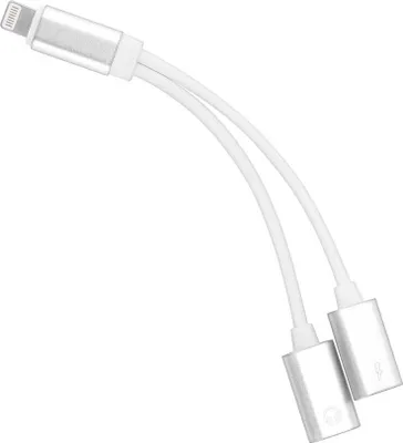 Produktbild von Adapter HF/audio + charging iPhone Lightning 8-pin für Lightning 8-pin weiß