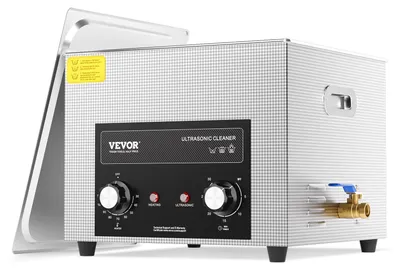 Image de VEVOR Nettoyeur à ultrasons 15 L avec minuterie chauffante & panier machine à cavitation sonique numérique professionnelle, machine de nettoyage 360 W pour outils de laboratoire pièces métalliques carburateur laiton pièces de voiture pièces de moteur