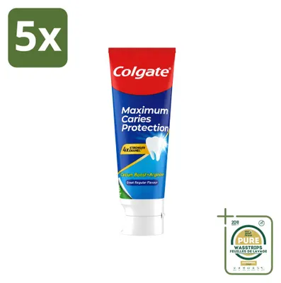 Produktbild von 5 x Colgate Caries Protection Tandpasta met Calcium 75ml - Vorratspackung - 5 Stücke