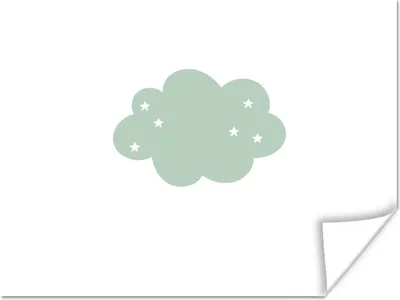 Produktbild von MuchoWow® Poster Wolke - Mädchen - Jungen - Sterne - Pastell - Kind 120x90 cm - Wandbild