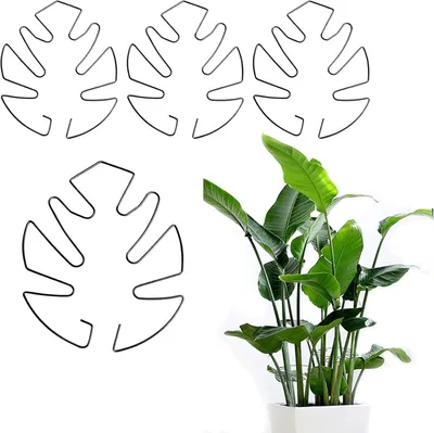 Immagine prodotto di Supporto per piante, composto da 4 pezzi, flessibile, nero, adatto per piante da interno e da giardino