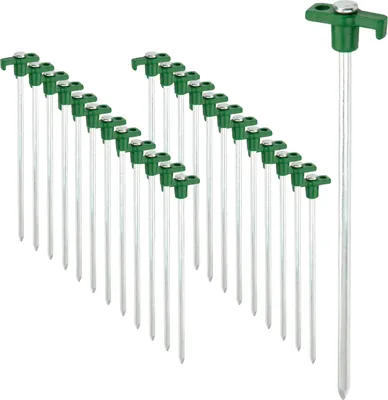 Produktbild von ToCi 24x Zelt-Heringe aus Stahl - Robuste Erdnägel mit Halterung aus Kunststoff - Felsbodenheringe für harte Böden - ideal für Camping und Outdoor