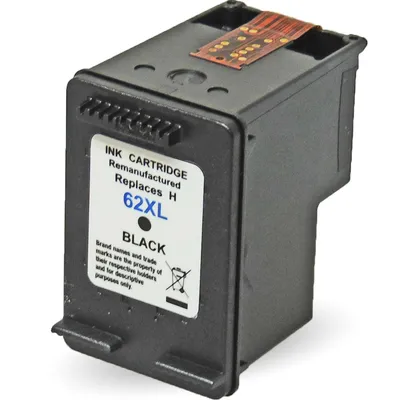 Produktbild von Wiederbefüllt HP C2P05AE, 62XL BK Schwarz Black Druckerpatrone für 600 Seiten für HP DeskJet und HP Envy Drucker