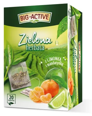 Obrázek produktu pro Herbata zielona Big-Active Limonka i Mandarynka 20 torebek