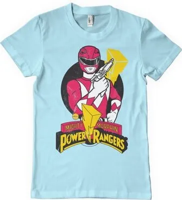 Image de Power Rangers - T-shirt Red Ranger Pose - Très grand - Bleu ciel