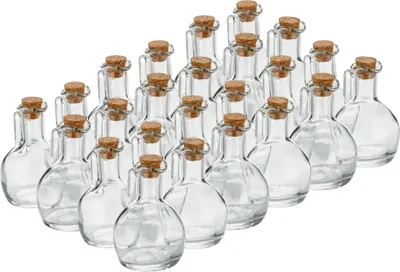 Produktbild von 24x Glasflasche mit Korken 150ml kleine Flaschen zum befüllen Leere Glasflaschen Flasche Glas Likörflaschen Ostern Weihnachten Likör Flaschen