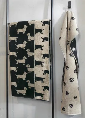 Immagine prodotto di Cawö asciugamano da doccia We love Dogs 6247-93 Paws Black 80x150