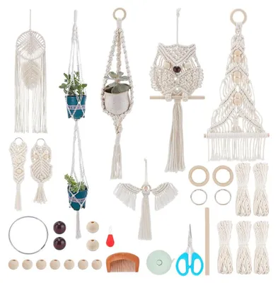 Makramee-DIY-Set, 8-teilig, für Anfänger, Weihnachtsdeko, mit Anleitung