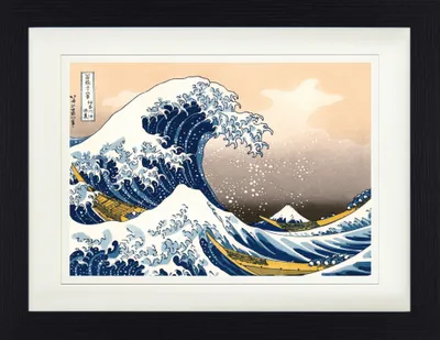 Produktbild von Katsushika Hokusai Gerahmtes Bild Mit Edlem Passepartout | Wand-Bilder | Im Bilderrahmen - Die Große Welle Vor Kanagawa (30 x 40 cm)