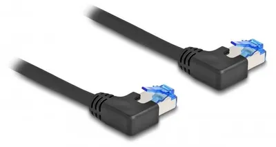 Productafbeelding van Delock - Patchkabel - RJ-45 (M) recht naar RJ-45 (M) recht - 1 meter - 6 mm - S/FTP - CAT 6a - afgeschermd, halogenvrij - zwart