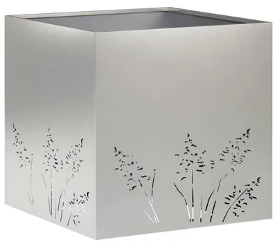 Imagen del producto de vidaXL Maceta para jardín, color plateado, 50 x 50 x 49 cm, acero inoxidable