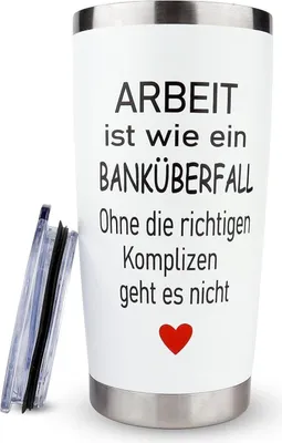 Produktbild von Abschiedsgeschenk Kollegen Lustiger Thermobecher 600ml Edelstahl