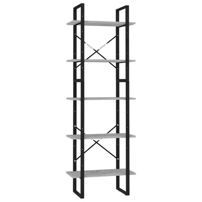 Obrázek produktu pro vidaXL Regál na knihy 5 přihrádek betonově šedý 60x30x175 cm výrobek z odvozeného dřeva