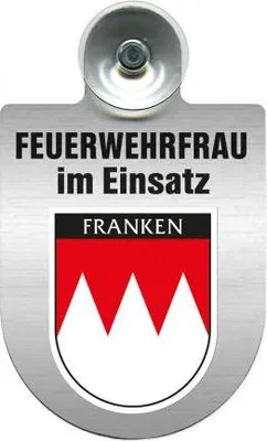 Produktbild von Einsatzschild incl. Saugnapf - Feuerwehrfrau im Einsatz - 309473 - incl. Regionen nach Wahl Color - Region Franken