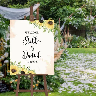 Image de Panneau de bienvenue en bois personnalisé pour mariages