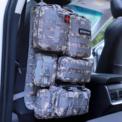 Produktbild von Taktischer Auto-Rücksitz-Organizer mit 5 abnehmbaren Taschen, 1000D Nylon, ACU