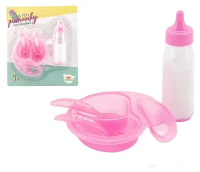 Obrázok produktu pre Set pre bábiky – fľaštička, miska s príborom Teddies