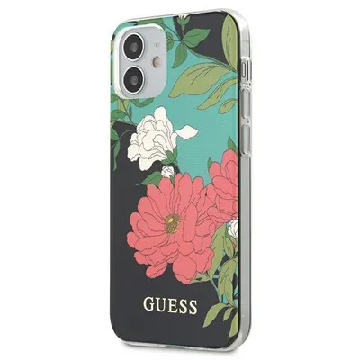 Produktbild von Guess Apple iPhone 12 Mini Black Back cover case - Flower TPU