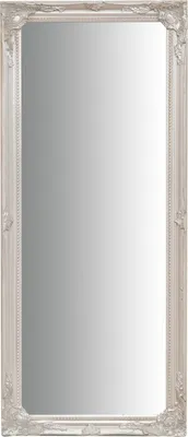 Produktbild von Wandspiegel rechteckig 82x35x4 cm, Spiegel mit massivholzrahmen, Wandspiegel barock groß, Silber