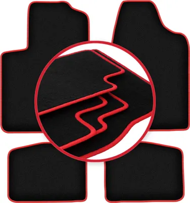Obrázek produktu pro velurové rohože pro:  Chrysler Sebring II (2003-2007) černé červeným lemováním