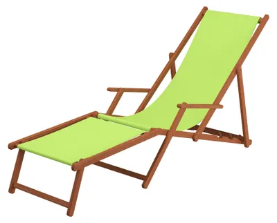 Produktbild von Liegestuhl pistazie Fußteil Tisch Gartenliege Strandliege Relaxliege Buche klappbar 10-306 F T