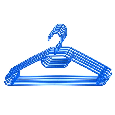 Produktbild von KADAX Kleiderbügel aus Kunststoff, 360°drehbarer Haken, 5 Stück, Blau