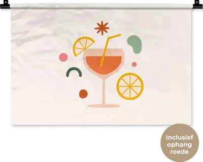 Produktbild von MuchoWow® Wandteppich Wandbehang Cocktail - Abstrakt - Sommer 60x40 cm Tapisserie Dekoration Wandtuch - Wanddekorationen