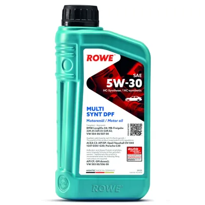 Produktbild von ROWE HIGHTEC MULTI SYNT DPF für 5W-30 1 Liter Motoröl Motorenöl HC Synthese Longlife-04 504 00 507 00 229.51 229.31 C30 229.52 OV0401547 Öl