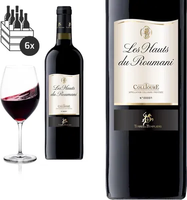 Produktbild von 6er Karton 2019 Collioure Les Hauts du Roumani von Terres des Templiers - Rotwein