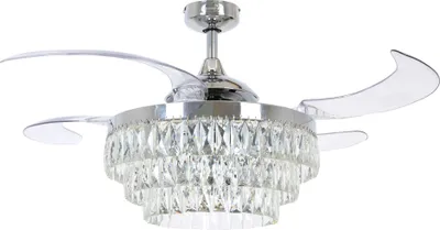 Immagine prodotto di Ventilatore da soffitto Fanaway Veil Cromo 122 cm con luce e telecomando