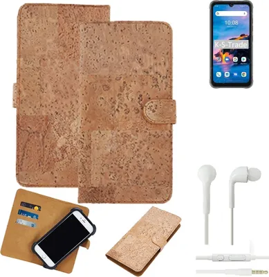 Produktbild von K-S-Trade Hülle kompatibel mit UMIDIGI Bison Pro + in ear Kopfhörer Kork Handyhülle Cover  Schutzhülle TPU Case Bumper in Hellbraun, (1x)