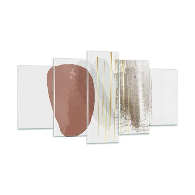 Produktbild von Bilder auf glas - 5 Teile - Abstraktion Boho Stück - 160x85cm - Glasbilder - Wandbilder - Bilder - zum Aufhängen bereit - Wanddekoration aus Glas - Glas Bilder - Wandbild auf Glas - GEA160x85-4811