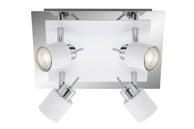 Produktbild von Briloner LED Deckenleuchte eckig mit 4 Strahlern weiß Chrom