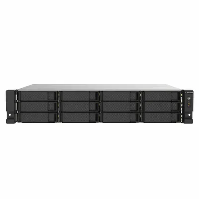 Produktbild von QNAP TS-1273AU-RP-8G NAS & Speicherserver Rack (2U) Ryzen Embedded V1500B 8 GB DDR4 0 TB QNAP QTS Aluminium, Schwarz