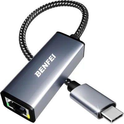 Zdjęcie produktu dla Benfei Adapter Przejściówka Usb-C Do Rj45 Szary