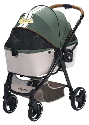 Produktbild von Ibiyaya Retro Luxe 2.0 Hundewagen faltbar für große Hunde bis 25 kg